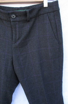 LRL Lauren Ralph Lauren 4P Wool Pants Houndstooth Plaid Leather Trim Zip... - $28.49