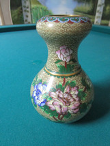 Chinese Cloisonne Vase Blue Inside 6 1/2 X 4&quot; [*Cloisonne] - £99.52 GBP