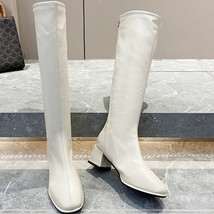 Platform Knee High Boots Women High Heels Thigh High Boots PU Leather Shoes Fash - £42.58 GBP