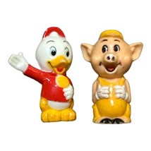 2 Vintage Disneyland Park Playset Huey Duck Yellow Pig Figure Replacement Piece - £7.38 GBP