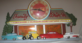 Vintage Coca Cola Quartz Wall Clock Family Drive-In Shop Burwood Made in USA - £26.54 GBP