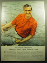 1958 Hathaway Shirts Ad - Lone transatlantic yachtsman wears Hathaway&#39;s Salty - £14.55 GBP