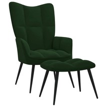  Relaxing Chair With Stool Dark Green Velvet (100% polyester) - $2,942.24 MXN