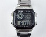 Casio AE1200WH Chronograph Watch World Time Silver Color Fair Condition - $17.81