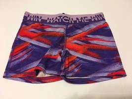 Girls Fitted Compression Shorts Active Danskin Sports Small Purple Paint Print - $13.99