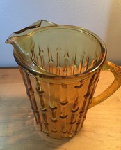 Vintage 70s Anchor Hocking tahiti bamboo pattern glass pitcher image 3