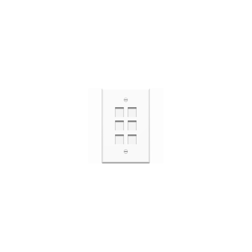 4xem 4XFP06KYWH 6PORT FACE PLATE RJ45 KEYSTONE CAT5 CAT6 HDMI USB DISPLA... - $18.95