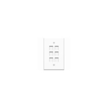 4xem 4XFP06KYWH 6PORT FACE PLATE RJ45 KEYSTONE CAT5 CAT6 HDMI USB DISPLA... - $18.95