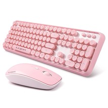 , 2.4Ghz Wireless Retro Typewriter Keyboard And Mouse Combo, Full Size Wireless  - £56.72 GBP