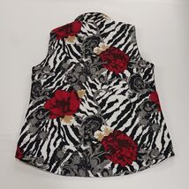 Casual Identity RN#45749 Women's Floral Multicolor & Black Reversible Vest Large image 2