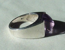 .925 Silver &amp; Amethyst Modernist Ring Clyde Duneier - £75.70 GBP