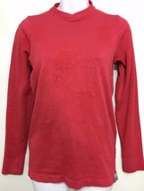 EMS Eastern Mountain Sports S Red TechWick Long-Sleeve Textured Pullover - £17.36 GBP