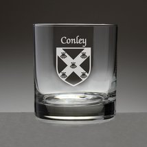 Conley Irish Coat of Arms Tumbler Glasses - Set of 4 (Sand Etched) - £54.23 GBP