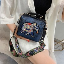 Vintage Embroidery Elephant Bag Bags  Strap PU Leather Women  Crossbody Bag Tote - £148.98 GBP
