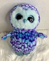 Ty Beanie Boos Oscar Blue Purple Owl Medium 11 in Tall Stuffed Plush Animal Toy - £12.37 GBP