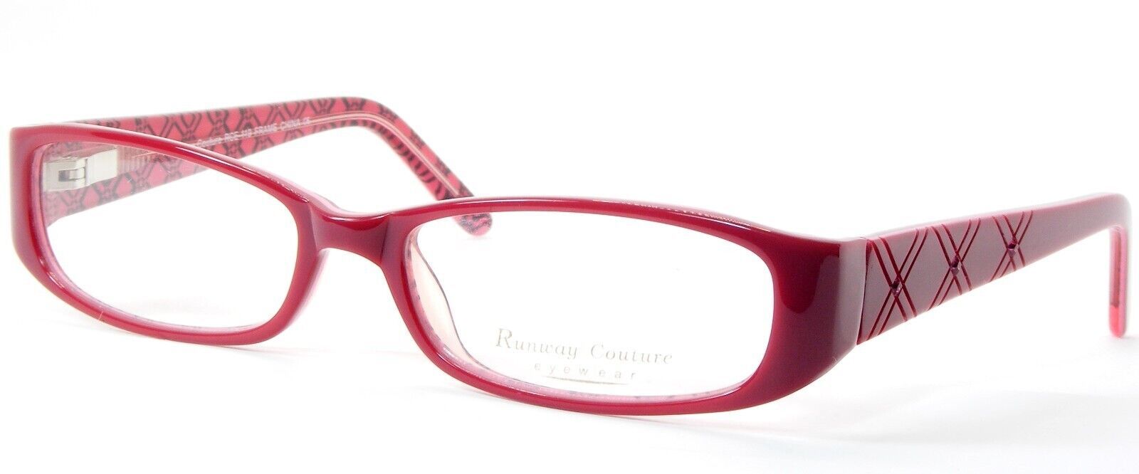 Runway Couture RCE-119 Rouge Rose Lunettes Monture W/Cristaux 53-16-135 - $46.37
