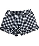Janie &amp; Jack Girls Gingham Ruffle Shorts Size 12 Black &amp; White Cotton Blend - $329.00 MXN
