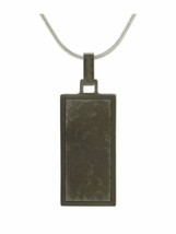 Stainless Steel Slate Textured Rectangle Cremation Pendant w/chain - £69.76 GBP