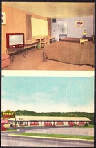 Sunset Motel Motor Court Color Linen Postcard - West Peabody, MA - $12.25