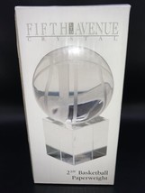 Fifth Avenue Basketball on Square Base Crystal Paperweight NEW - $17.82