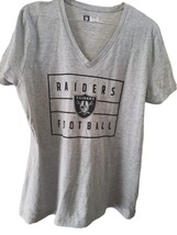 NFL Team Apparel Raiders Football Women&#39;s Gray T-Shirt - £9.85 GBP