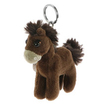 NICI Horse Starfinder Dark Brown Standing Plush Beanbag Key Chain 4 inches - $11.50