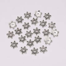 9mm Tibetan Hexagram Flower Bead Cap, 50pcs - £2.36 GBP