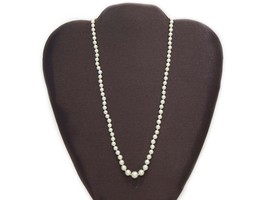 3.5-7mm Graduated Natural Akoya Pearl Bead Necklace 10k White Gold Clasp 18&quot; - £639.36 GBP