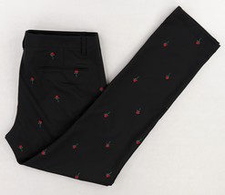 Bonobos Golf Pants Men&#39;s 36 X 33 Black Embroidered Roses Tailored Fit Po... - £24.94 GBP