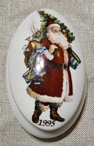 Reutter Porzellan German Trinket Box Small White Christmas Santa Clause 1995 - £6.43 GBP
