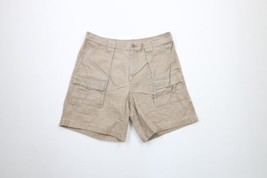 Vintage 90s LL Bean Mens Size 36 Faded Above Knee Canvas Shorts Beige Cotton - £31.11 GBP