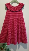 Little Girls Laura Ashley Size 6 Red White Blue Stripe Sleeveless Cotton... - $19.79