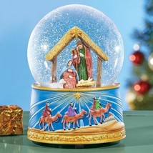 Beautiful Musical Nativity Scene Snow Globe Christmas Table Holiday Home Decor - £18.90 GBP