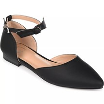 Journee Collection Women Ankle Strap D&#39;orsay Flats Vielo Size US 9.5M Black - $26.73