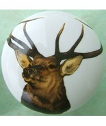 Ceramic Cabinet Knobs Elk Caribou #3 Lg wildlife deer - $4.46