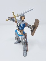 Papo Armored Knight w Sword and Eagle/Key Shield 2005 Blue White Crusader - $7.16