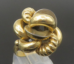 14K GOLD - Vintage Modernist Floral Twisted Knot Ring Sz 6 - GR352 - £608.42 GBP