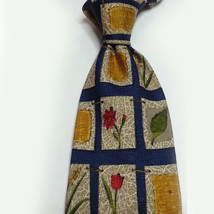 COLOURS by Alexander Julian Men Dress Silk Tie 4&quot; wide 57&quot; length Flower Print  - £5.30 GBP