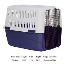 Pet Travel Crate Heavy Duty Plastic Blue Grey Two Tone Secure Dog Cage Pick Size - £91.48 GBP