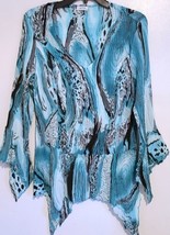 JAIPUR Women&#39;s Top Size M (Bust=38) Semi-Sheer Crinkle Material Mermaid Blues - £11.14 GBP