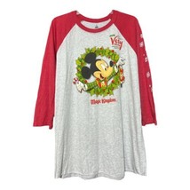 Disney Parks Womens Red Grey 2018 Mickey&#39;s Very Merry Christmas Party T Shirt XL - £15.61 GBP