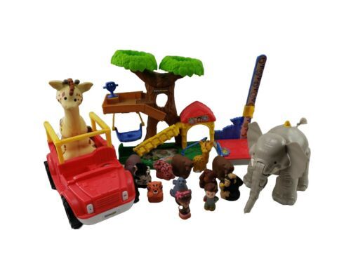 Fisher Price Little People Big Animal Zoo Tree House Playset & Safari Truck LOT  - $59.34