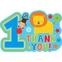 One Wild Boy 1st Birthday Thank You Cards Jungle Animals Party Supplies ... - $5.92 CAD