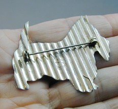 Unusual Vintage Sterling Scotty Scottie Dog Pin Signed EMP Wavy 3D - $49.99