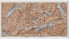 1911 Original Antique Map Vicinity Of Engelberg Sarnen Titlis Alps Switzerland - £18.58 GBP