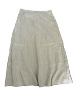 NEW Vintage TALBOTS 99% Linen Skirt Oatmeal Neutral A-Line Cottagecore 1... - $41.14 CAD