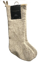 Tahari Home Christmas Stocking Set Of 2 Sequins Gold 22&quot; Lined Fringed Holiday - £37.30 GBP