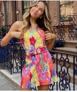 Amanda Uprichard Floral Drop Waist Spring Hem Mini Dress Women’s Size Small - $68.38 CAD