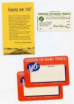 Federation for Railway Progress Items Membership Card Mailing Labels Rep... - $37.58