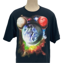 Disney Mickey Mouse Planets Space Solar System Black T Shirt Size 2XL - $27.71